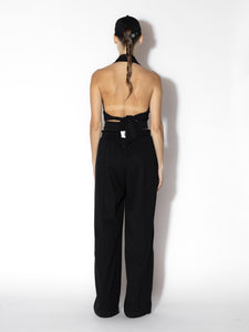 Black Duo Joggers - Back View, Elasticated Doubled Drawstring Waistband