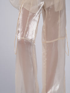 ORGANZA SEE TROUSERS - NUDE