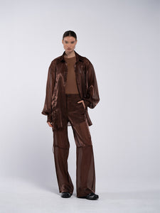 ORGANZA SEE SHIRT - CHOCOLATE