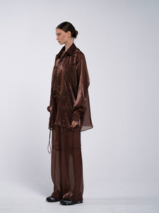 ORGANZA SEE SHIRT - CHOCOLATE