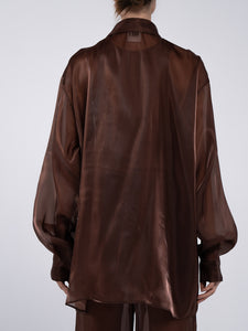 ORGANZA SEE SHIRT - CHOCOLATE