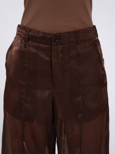 ORGANZA SEE TROUSERS - CHOCOLATE