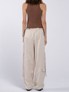 SIGNATURE ZIPPER TROUSERS - NUDE