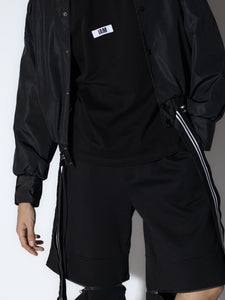 Varsity Jacket Signature - Black - Close-Up Detail, Lined Ribbon Features